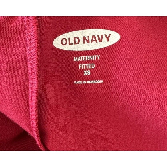 NWT Old Navy Maternity Fitted Faux Wrap Bodycon Dress Red Ruched Stretch - Picture 6 of 9